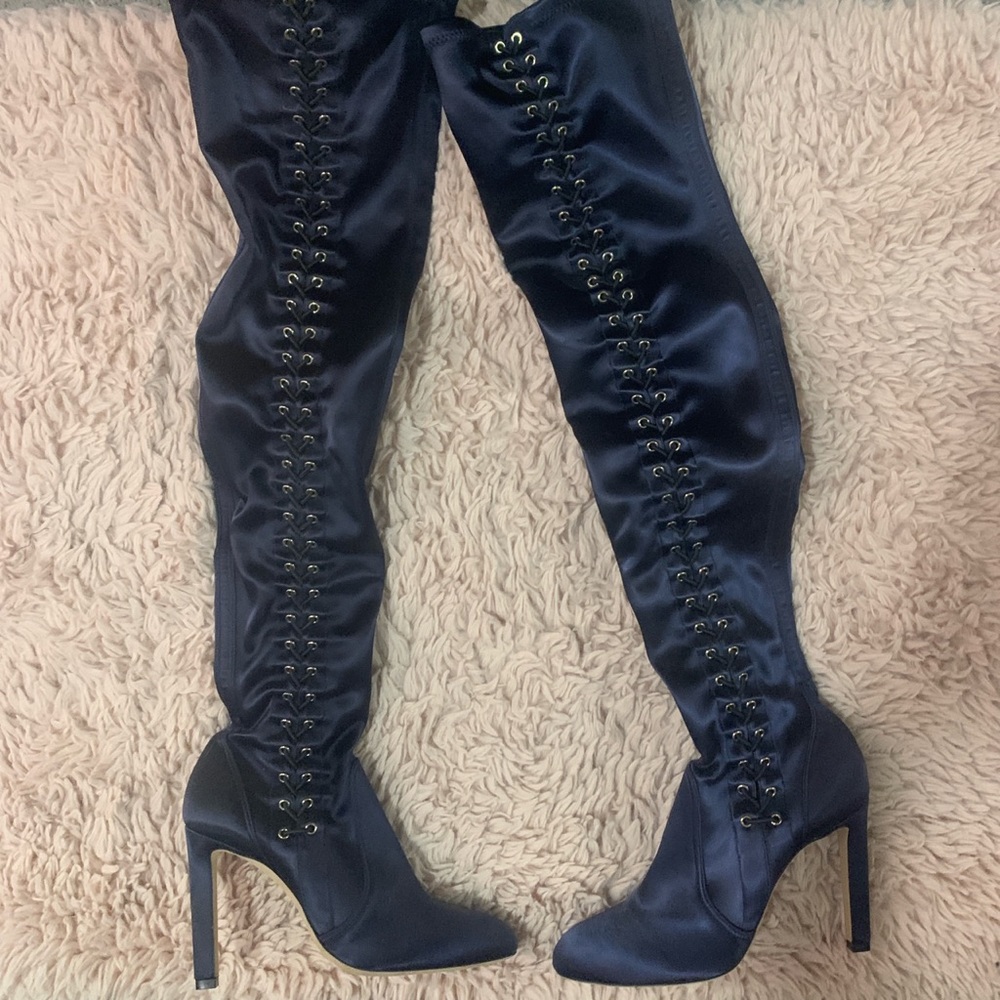 Jimmy Choo lace up thigh high boots size 37